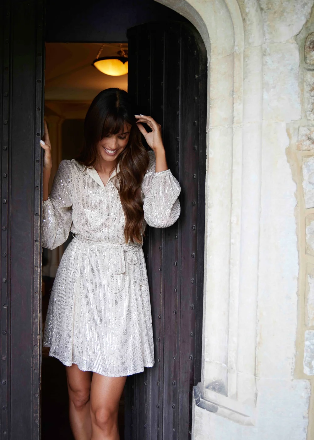 Blue Vanilla Champagne Sequin Shirt Dress - 8 Image 2