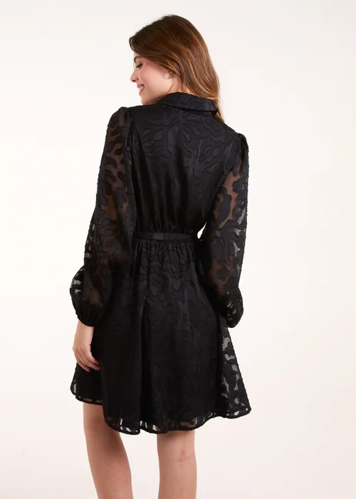 Blue Vanilla Black Jacquard Dress - S Image 2