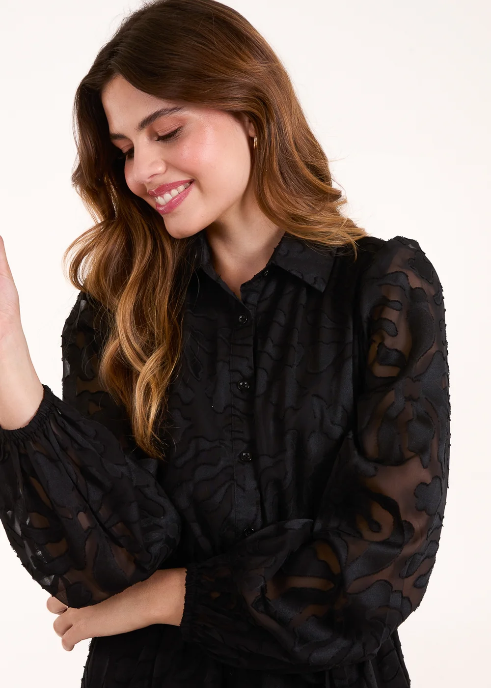 Blue Vanilla Black Jacquard Dress - S Image 3