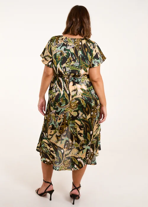Blue Vanilla Black Curve Angel Sleeve Wrap Midi Dress - 18-20 Image 2