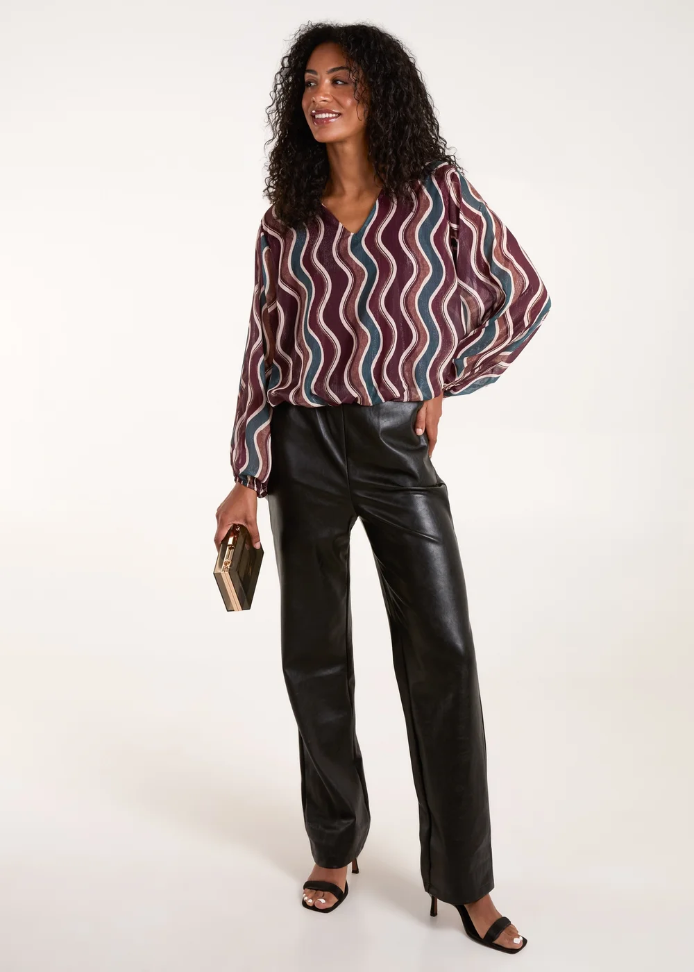 Blue Vanilla Red V Neck Bubble Top - S/M Image 4