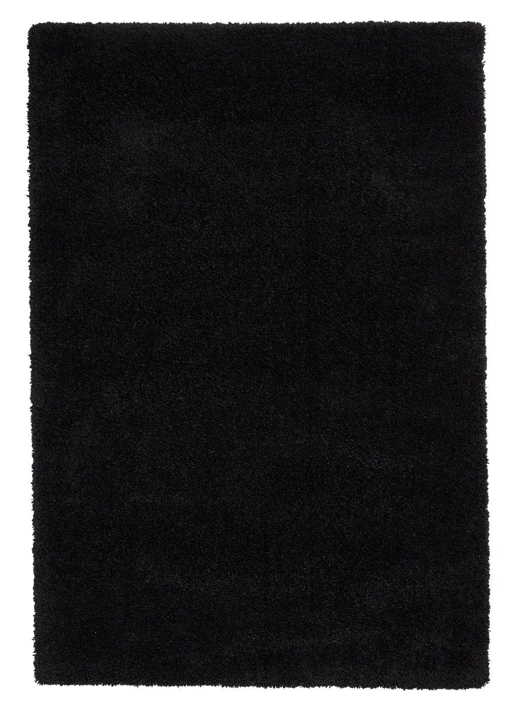 Think Rugs Sierra Black Plain Shaggy Rectangle Rug - 80 x 150 Image 2