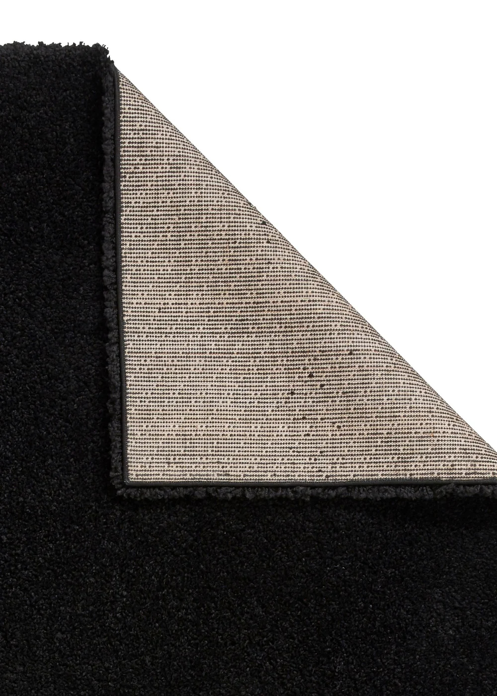 Think Rugs Sierra Black Plain Shaggy Rectangle Rug - 80 x 150 Image 4