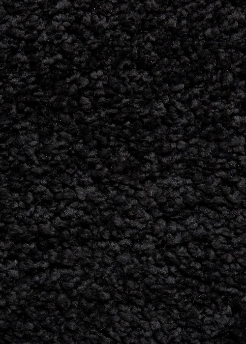Think Rugs Sierra Black Plain Shaggy Rectangle Rug - 80 x 150 Image 3