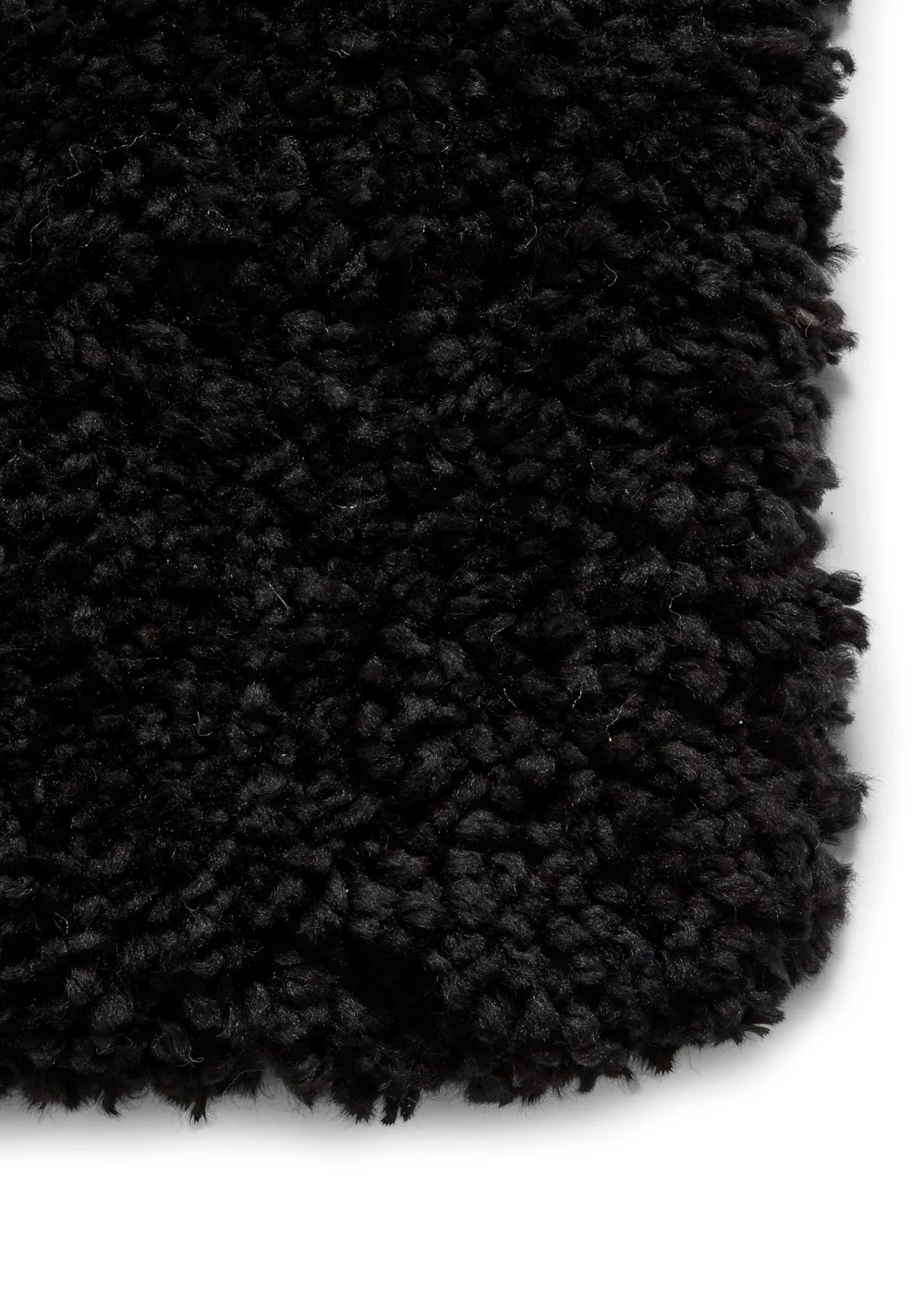 Think Rugs Sierra Black Plain Shaggy Rectangle Rug - 80 x 150 Image 5