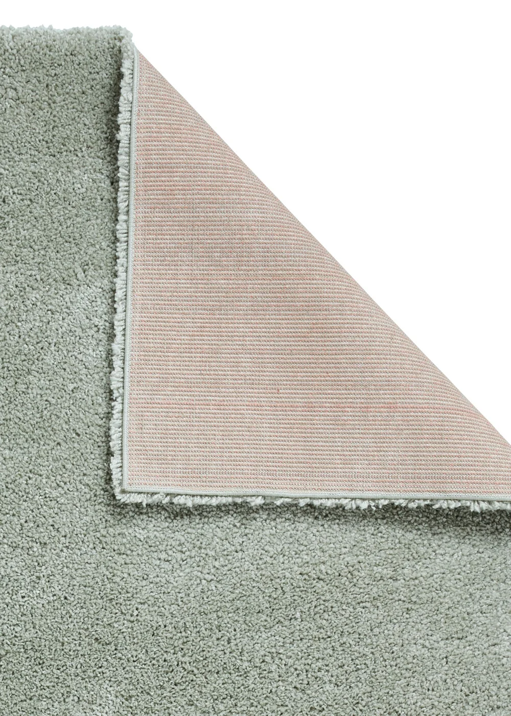 Think Rugs Sierra Pastel Green Plain Shaggy Rectangle Rug - 80 x 150 Image 2