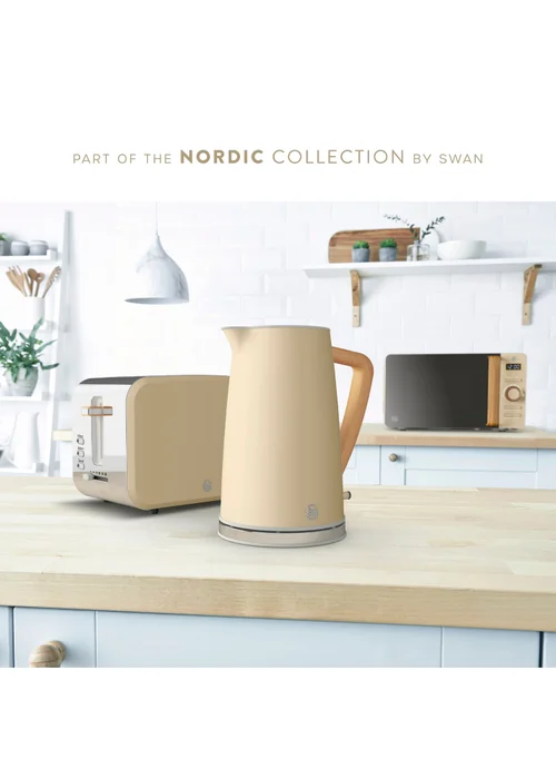 Swan Nordic Beige Digital Microwave (20L) - One Size Image 2
