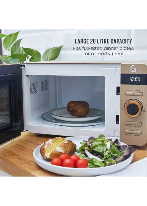 Swan Nordic Beige Digital Microwave (20L) - One Size Image 4