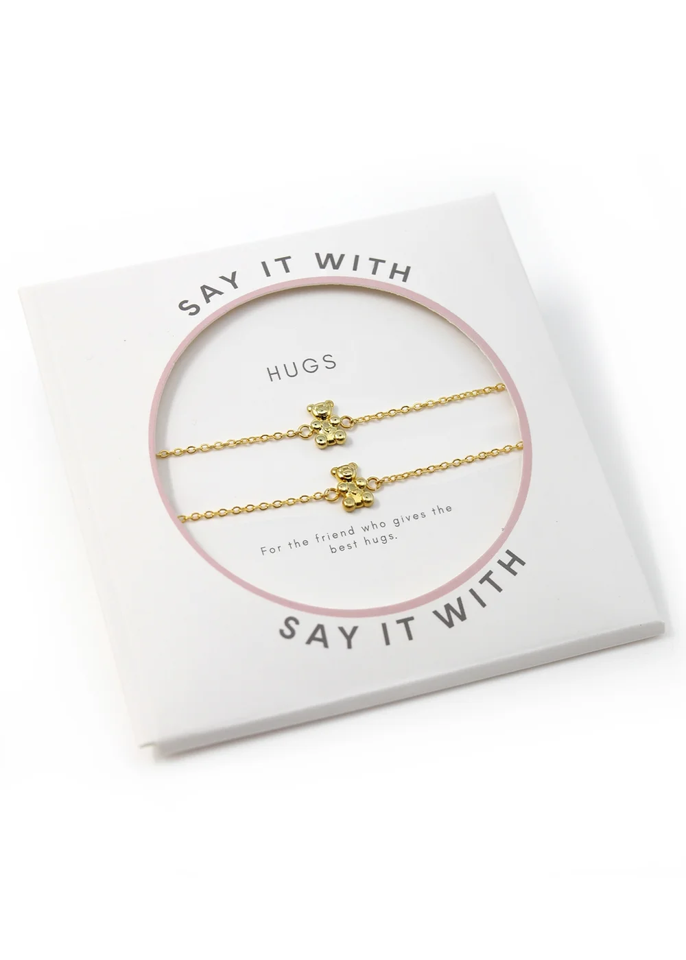 Say It With Yellow Gold Children's Bear Friendship Bracelets - One Size Adjustable Image 1
