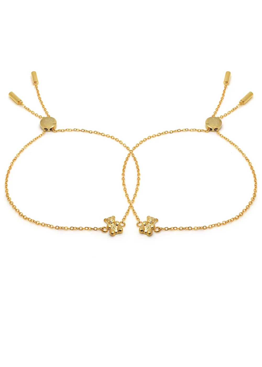 Say It With Yellow Gold Children's Bear Friendship Bracelets - One Size Adjustable Image 2