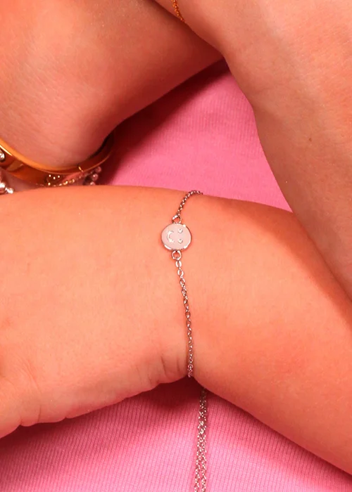 Say It With Silver Children's Smiley Friendship Bracelets - One Size Adjustable Image 3