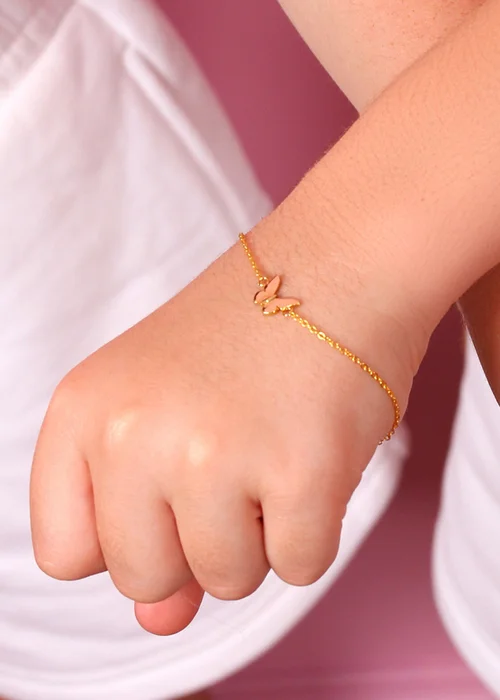 Say It With Yellow Gold Children's Butterfly Friendship Bracelets - One Size Adjustable Image 3