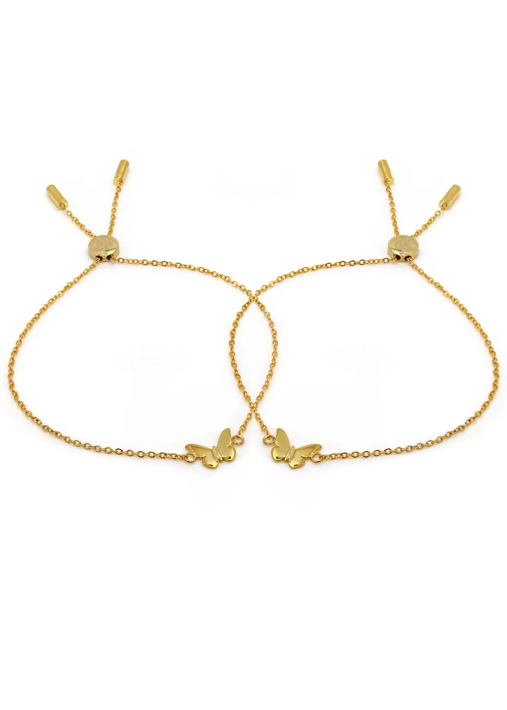 Say It With Yellow Gold Children's Butterfly Friendship Bracelets - One Size Adjustable Image 2