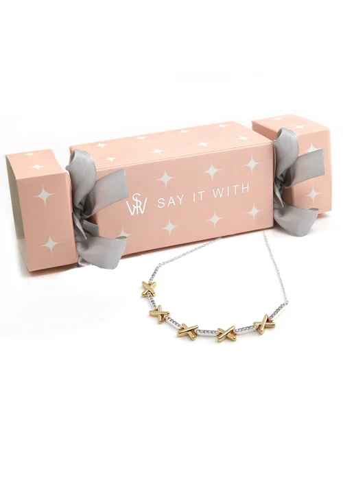 Say It With Gold and Silver Kiss Collection Christmas Cracker - One Size Adjustable Image 1
