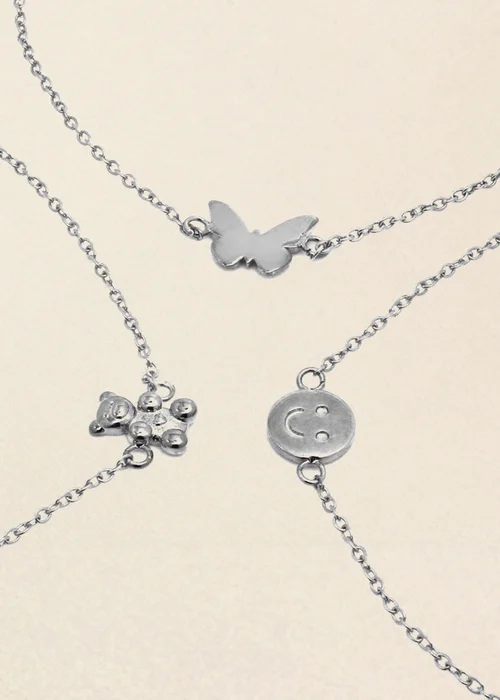 Say It With Silver Children's Bear Friendship Bracelets - One Size Adjustable Image 4