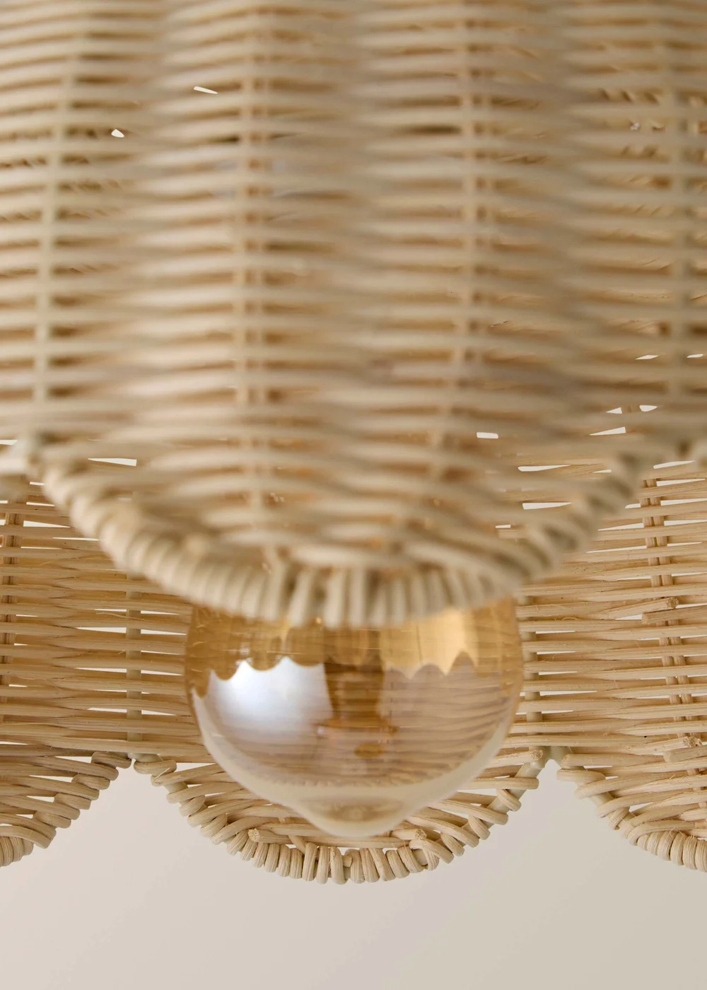ValueLights Naveah Wood Rattan Natural Tapered Ceiling Pendant Shade (18cm x 38cm x 38cm) - One Size Image 5