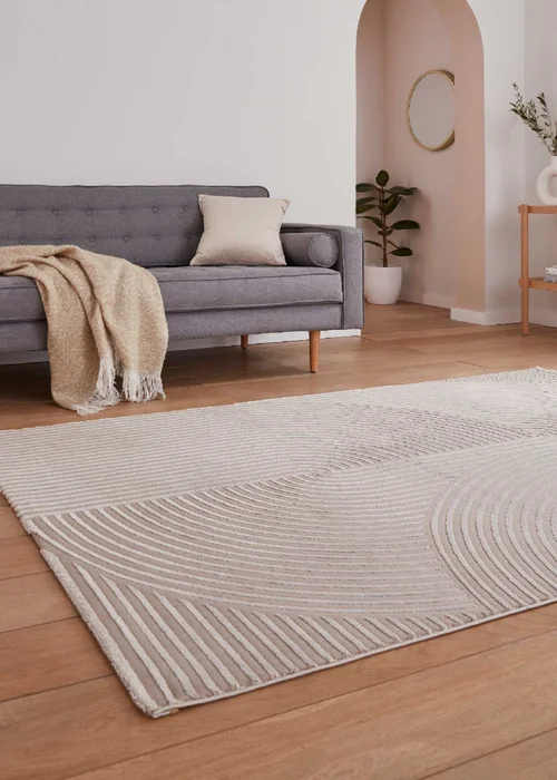 Think Rugs Flores Mink Modern Rectangle Rug - 120 x 170 Image 2