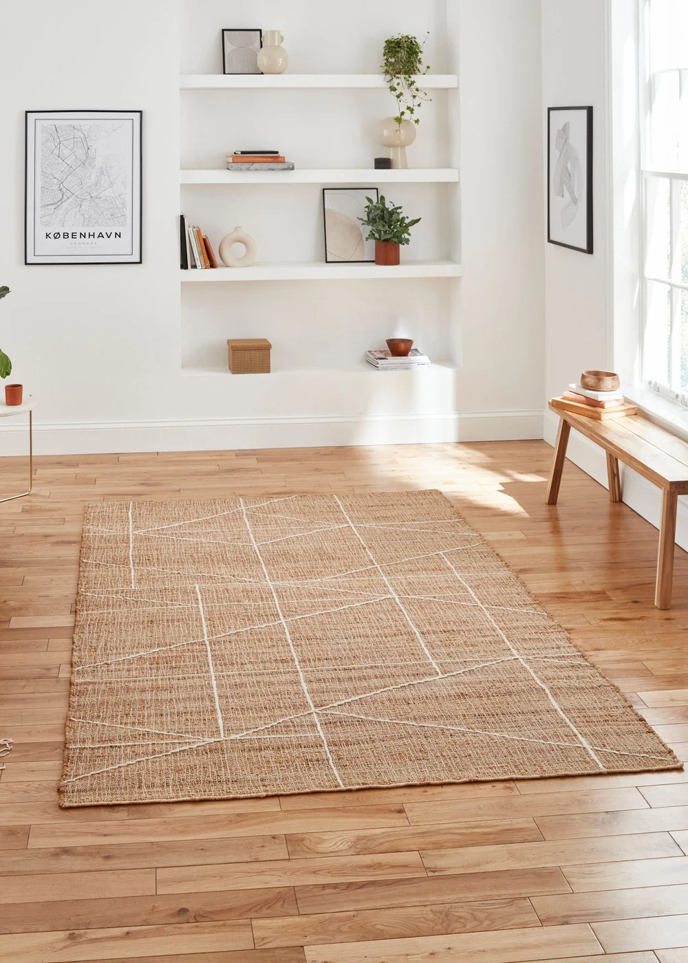 Think Rugs Bazaar Natural Natural Rectangle Rug - 120 x 170 Image 1