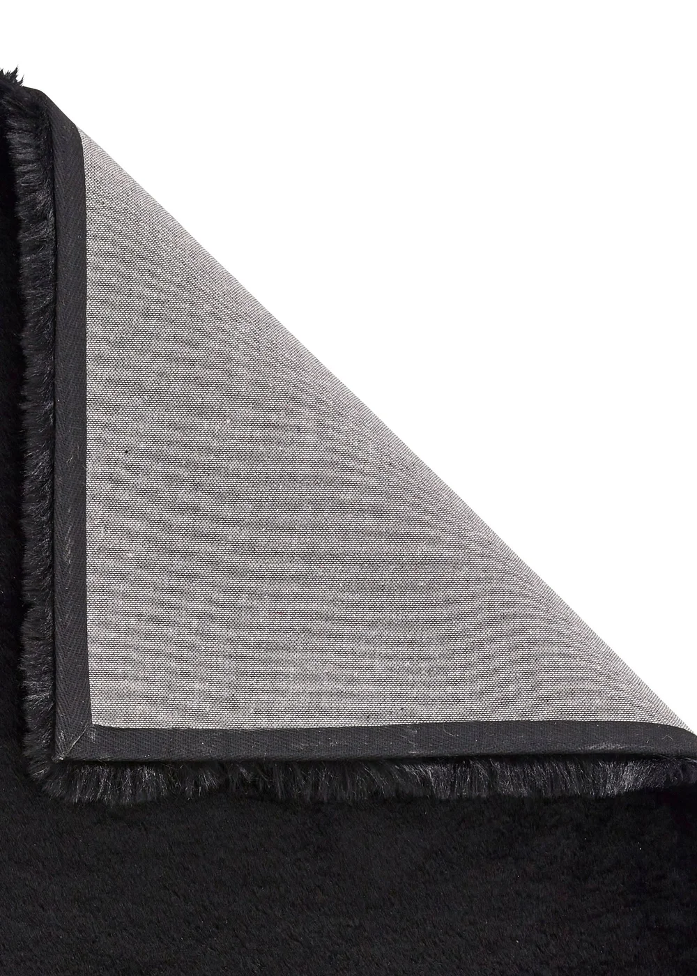 Think Rugs Super Teddy Black Plain Shaggy Rectangle Rug - 60 X 120 Image 4