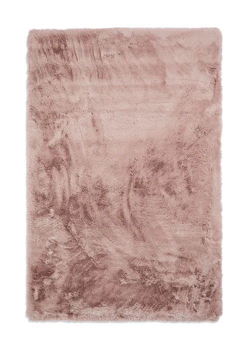 Think Rugs Super Teddy Rose Plain Shaggy Rectangle Rug - 60 X 120 Image 3