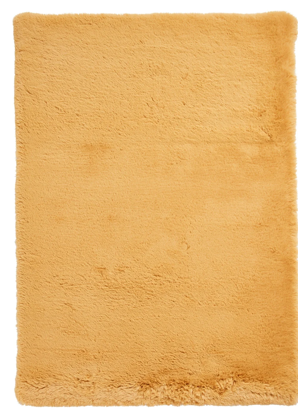 Think Rugs Super Teddy Mustard Plain Shaggy Rectangle Rug - 60 X 120 Image 3