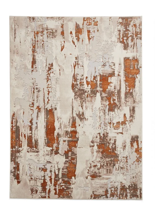 Think Rugs Apollo Bronze/Grey Modern Abstract Rectangle Rug - 80 x 150 Image 3