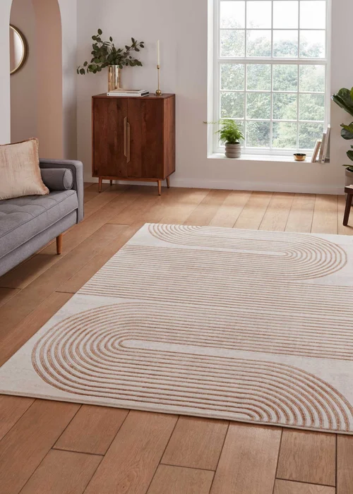 Think Rugs Apollo Bronze/Grey Modern Linear Rectangle Rug - 80 x 150 Image 1