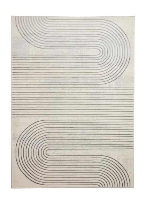 Think Rugs Apollo Grey/Ivory Modern Linear Rectangle Rug - 80 x 150 Image 3