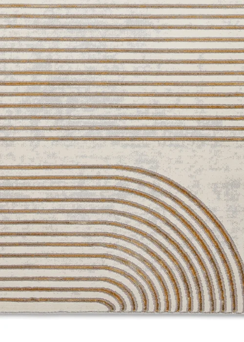 Think Rugs Apollo Grey/Gold Modern Linear Rectangle Rug - 80 x 150 Image 5