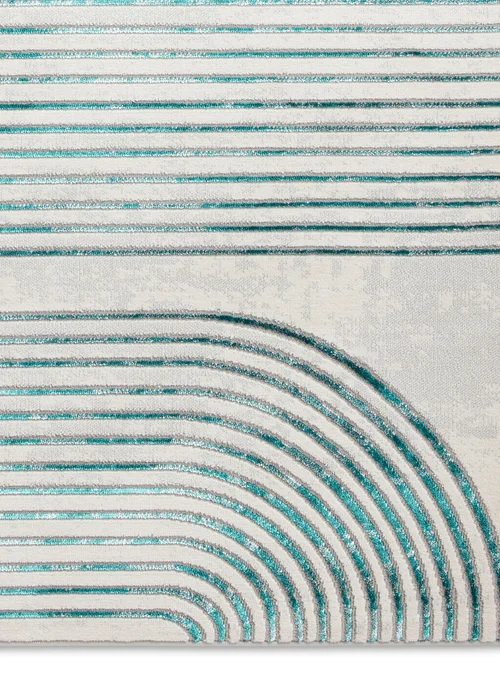 Think Rugs Apollo Grey/Green Modern Linear Rectangle Rug - 80 x 150 Image 5