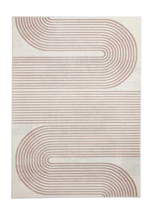 Think Rugs Apollo Grey/Rose Modern Linear Rectangle Rug - 80 x 150 Image 3
