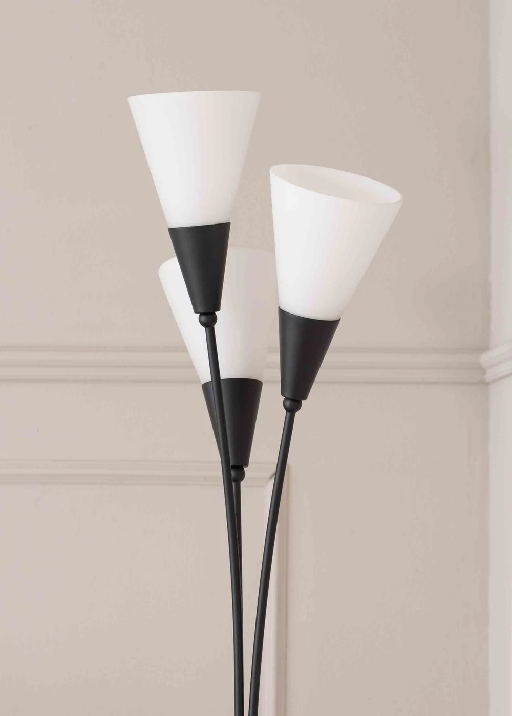 ValueLights Kristina Black Floor Lamp with White Uplighter Shade (152cm x 22cm x 24cm) - One Size Image 4