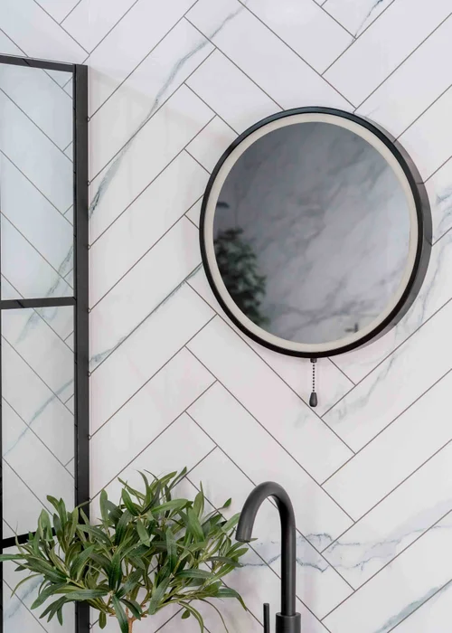 ValueLights Bathroom Mirror Matte Black Illuminated Integrated LED (40cm x 40cm x 3cm) - One Size Image 1