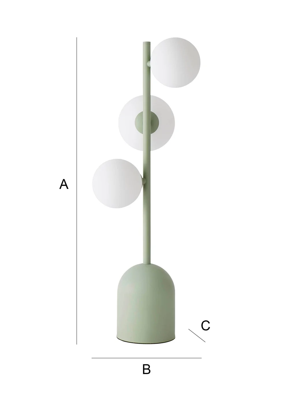 ValueLights Marlow Sage Green Table Lamp with White Globe Shade - One Size Image 5