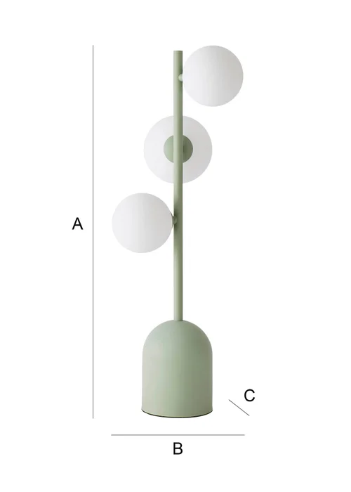 ValueLights Marlow Sage Green Table Lamp with White Globe Shade - One Size Image 5