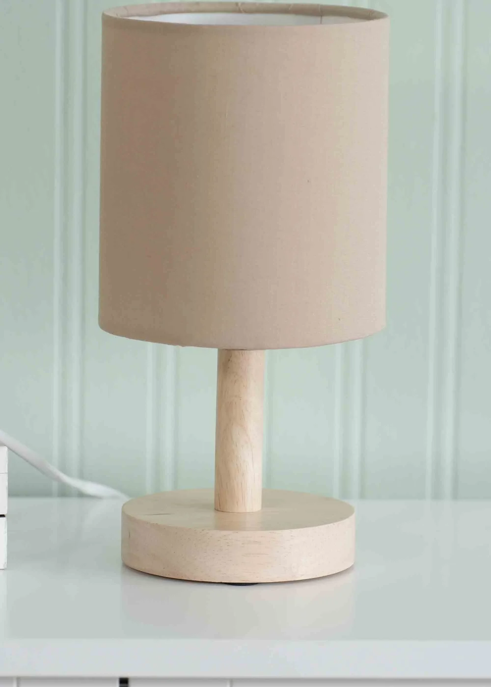 ValueLights Pair Oak Natural Table Lamp with Natural Drum Shade - One Size Image 4