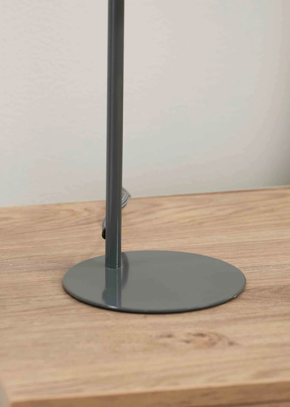 ValueLights Bibi Gloss Grey Table Lamp with Grey Tapered Shade - One Size Image 4