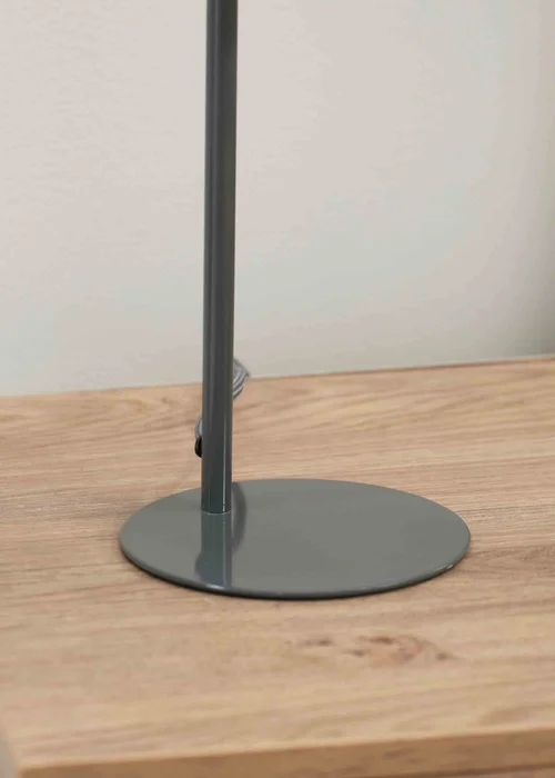 ValueLights Bibi Gloss Grey Table Lamp with Grey Tapered Shade - One Size Image 4