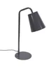 ValueLights Bibi Gloss Grey Table Lamp with Grey Tapered Shade - One Size Image 1