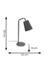 ValueLights Bibi Gloss Grey Table Lamp with Grey Tapered Shade - One Size Image 5