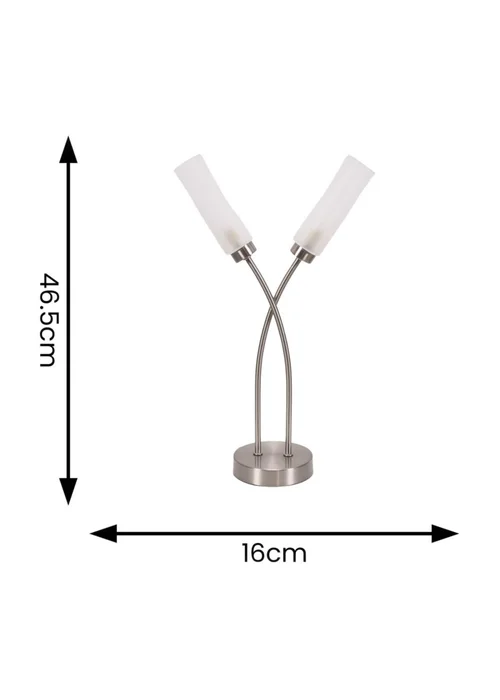ValueLights Maya Brushed Silver Table Lamp with White Drum Shade - One Size Image 4