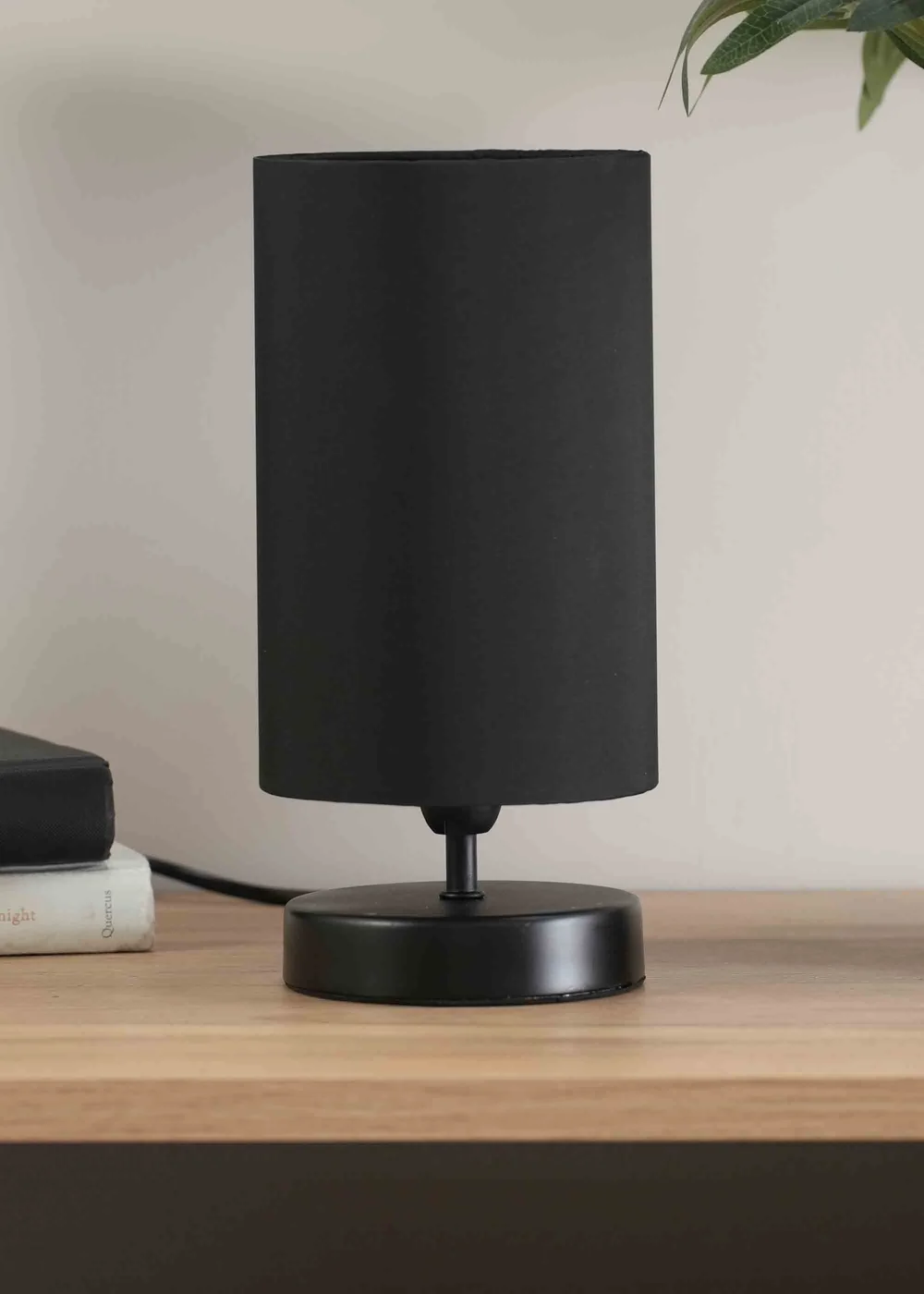 ValueLights Francis Dimmable Matte Black Table Lamp with Black Drum Shade - One Size Image 2