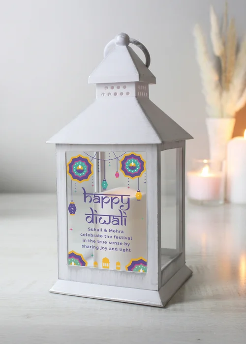 Personalised Memento Company Diwali White Lantern - One Size Image 5