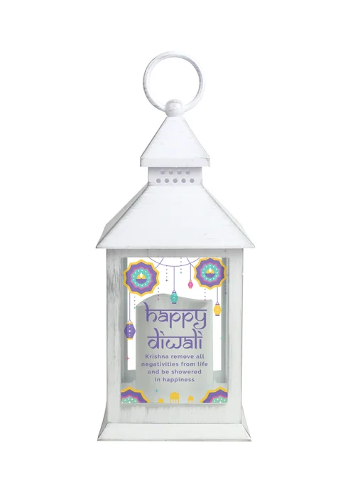 Personalised Memento Company Diwali White Lantern - One Size Image 1