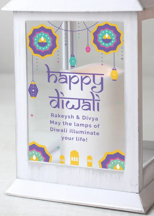 Personalised Memento Company Diwali White Lantern - One Size Image 3