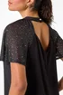 Roman Black Sparkle Mesh Sleeve Jersey Top - Size 20 Image 3