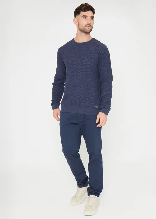Threadbare Blue Mini Cable Knit Crew Neck Jumper - S Image 4