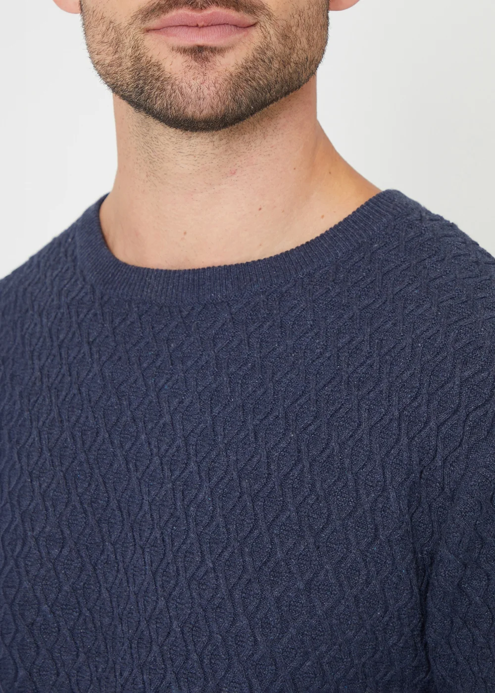 Threadbare Blue Mini Cable Knit Crew Neck Jumper - S Image 3