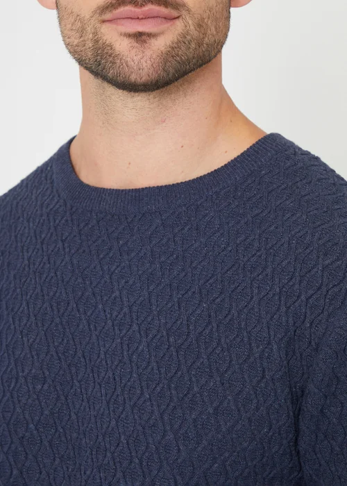 Threadbare Blue Mini Cable Knit Crew Neck Jumper - S Image 3
