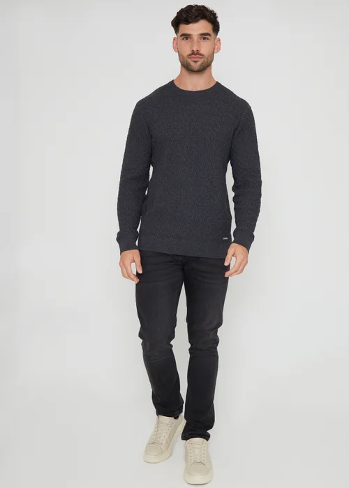 Threadbare Charcoal Mini Cable Knit Crew Neck Jumper - S Image 4
